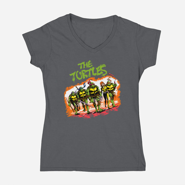 The Ninja Warriors-womens v-neck tee-zascanauta