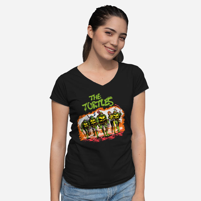 The Ninja Warriors-womens v-neck tee-zascanauta