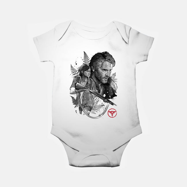 Joel and Ellie-baby basic onesie-DrMonekers