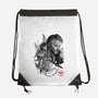 Joel and Ellie-none drawstring bag-DrMonekers