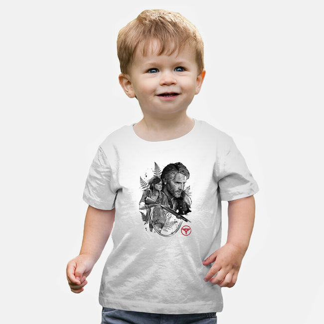 Joel and Ellie-baby basic tee-DrMonekers