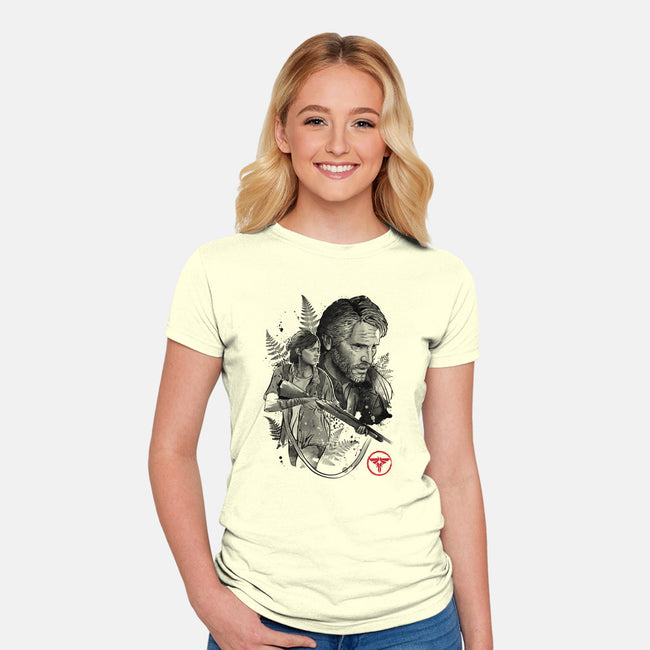 Joel and Ellie-womens fitted tee-DrMonekers