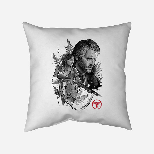 Joel and Ellie-none removable cover w insert throw pillow-DrMonekers