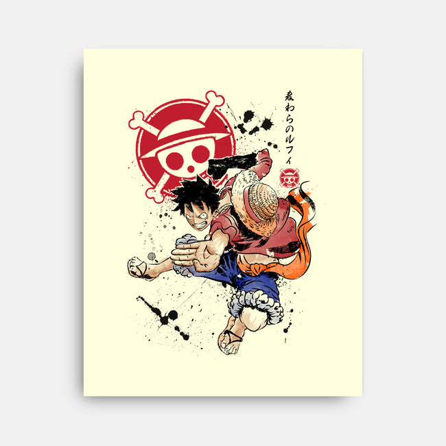 Straw Hat Captain-none stretched canvas-DrMonekers