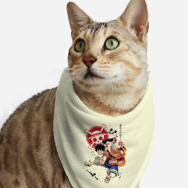 Straw Hat Captain-cat bandana pet collar-DrMonekers