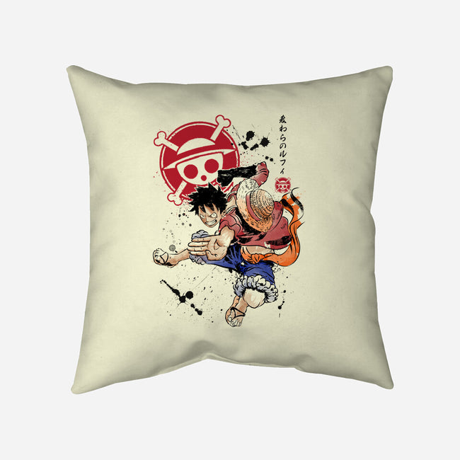 Straw Hat Captain-none removable cover w insert throw pillow-DrMonekers
