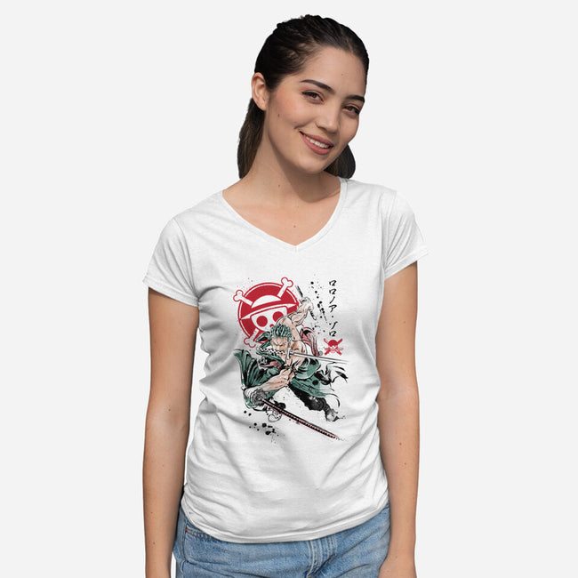 Pirate Hunter-womens v-neck tee-DrMonekers