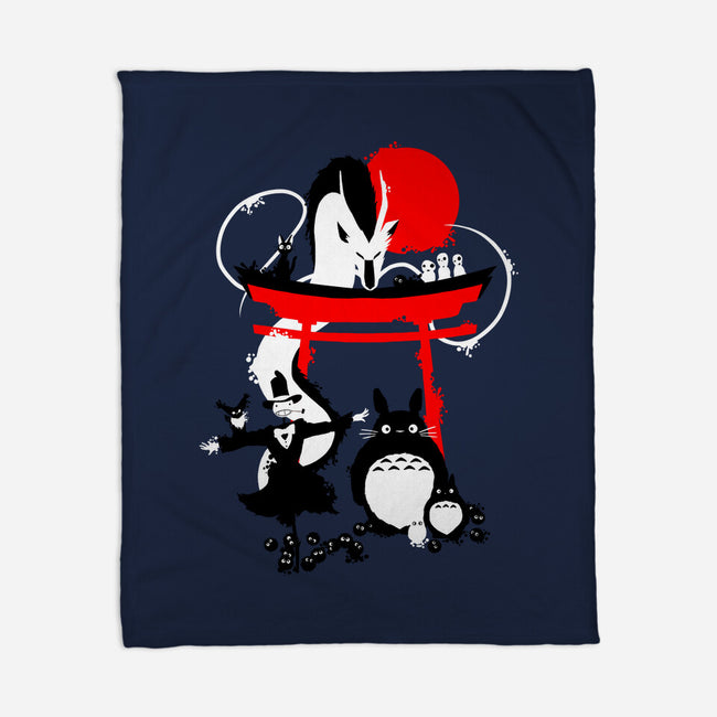 Japanese Creatures-none fleece blanket-leo_queval