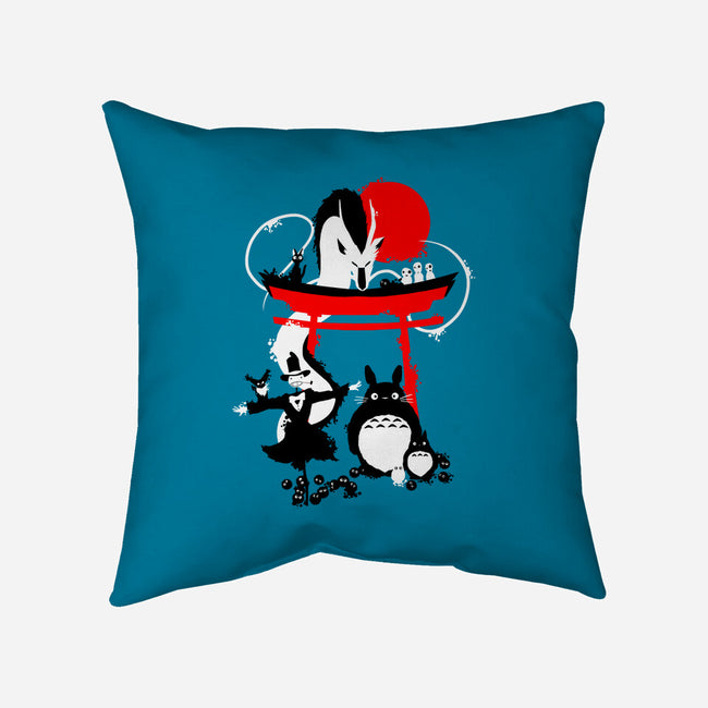 Japanese Creatures-none removable cover throw pillow-leo_queval