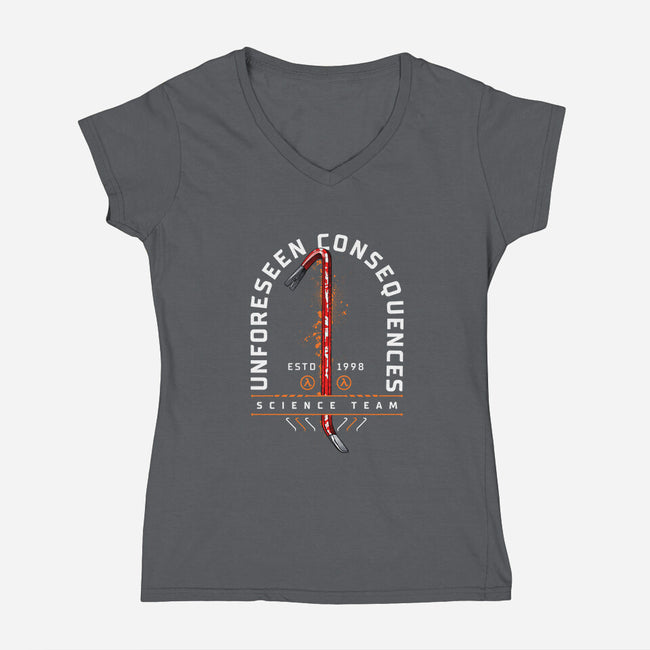 Unforseen Consequences-womens v-neck tee-rocketman_art
