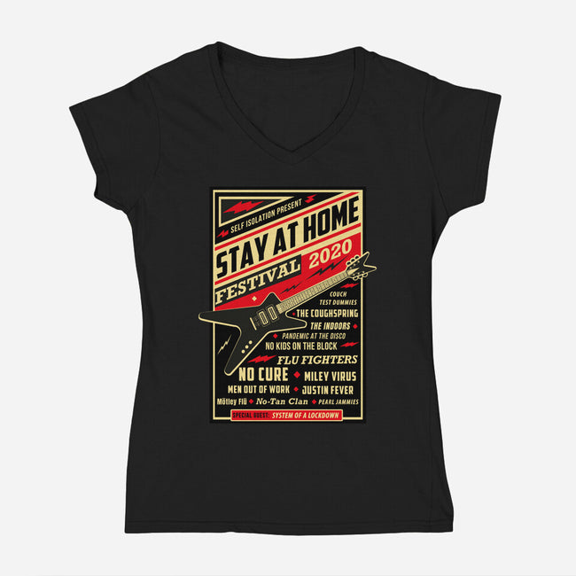 Quarantine Festival-womens v-neck tee-sheepmerch