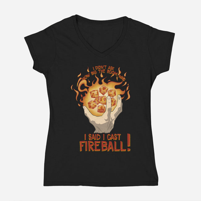 Cast Fireball-womens v-neck tee-glassstaff