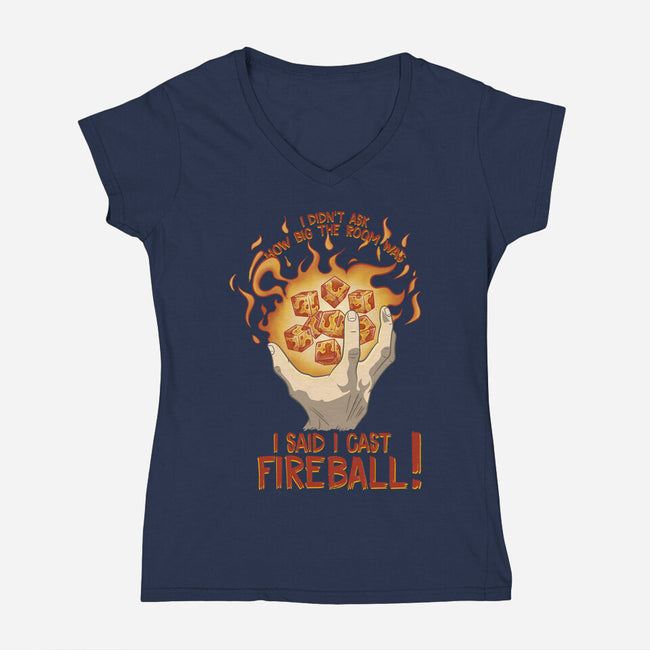 Cast Fireball-womens v-neck tee-glassstaff