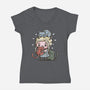 Mother of Cats-womens v-neck tee-Wenceslao A Romero