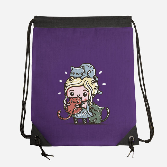 Mother of Cats-none drawstring bag-Wenceslao A Romero
