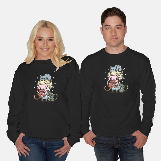 Mother of Cats-unisex crew neck sweatshirt-Wenceslao A Romero