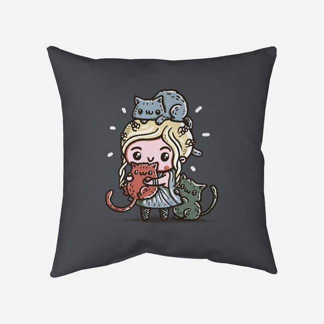 Mother of Cats-none removable cover w insert throw pillow-Wenceslao A Romero