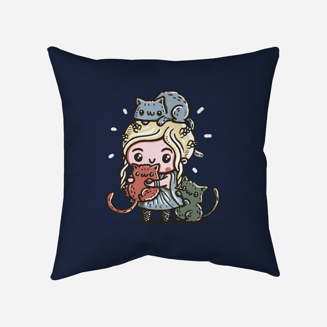 Mother of Cats-none removable cover w insert throw pillow-Wenceslao A Romero