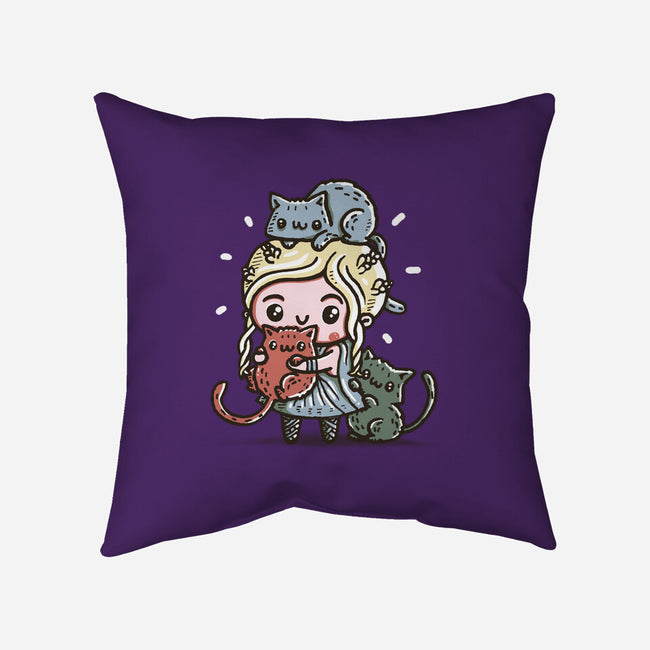 Mother of Cats-none removable cover w insert throw pillow-Wenceslao A Romero