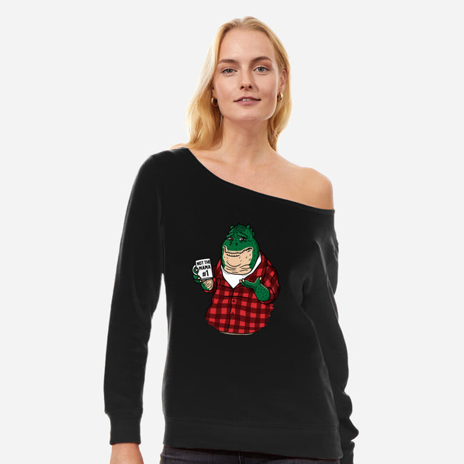 Not the Mama-womens off shoulder sweatshirt-Raffiti