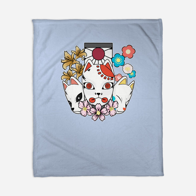 Kitsune Team-none fleece blanket-neokawaii