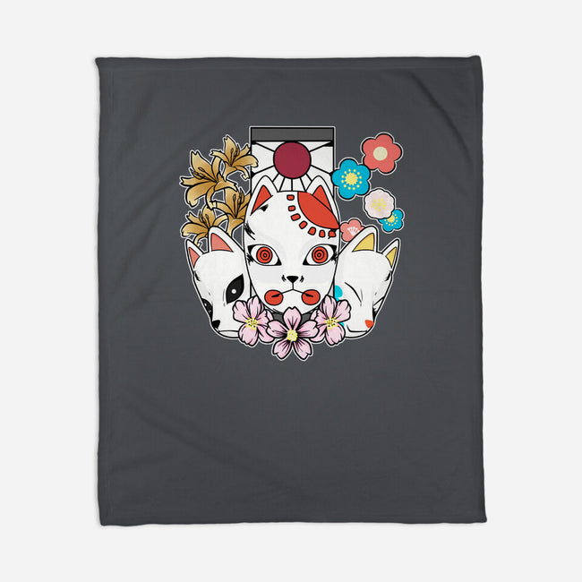 Kitsune Team-none fleece blanket-neokawaii