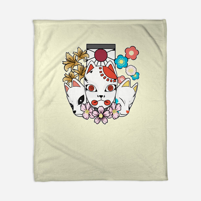 Kitsune Team-none fleece blanket-neokawaii