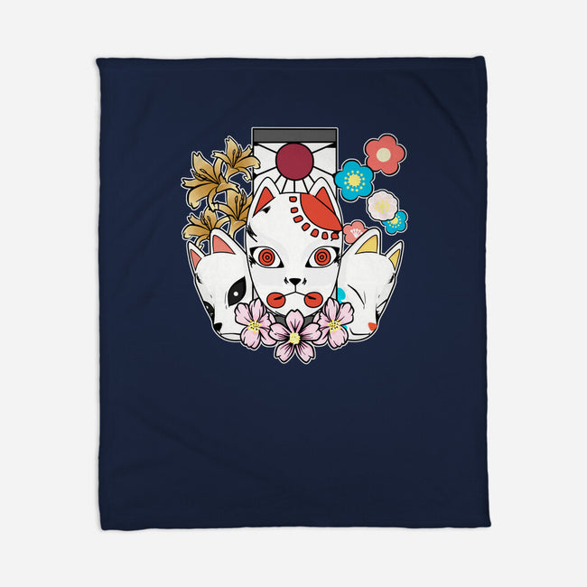 Kitsune Team-none fleece blanket-neokawaii