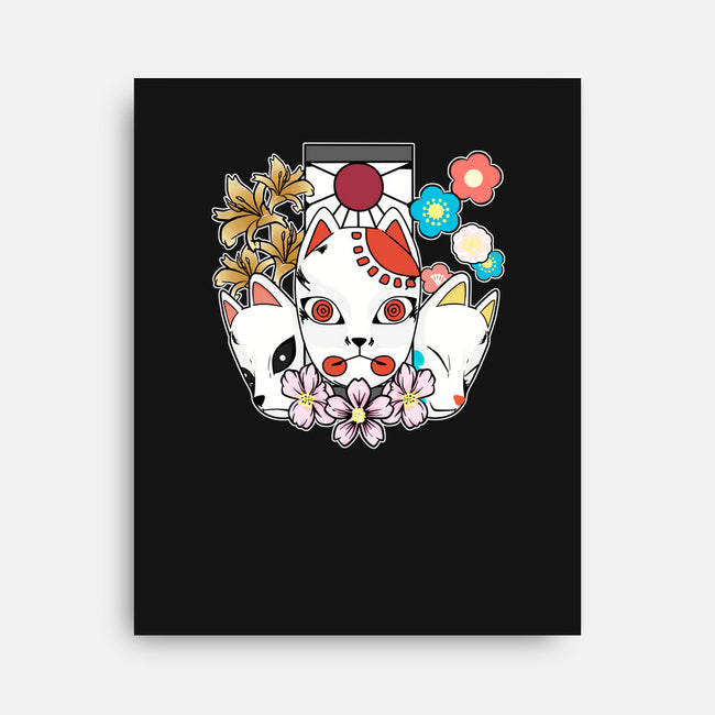 Kitsune Team-none stretched canvas-neokawaii