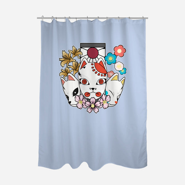 Kitsune Team-none polyester shower curtain-neokawaii