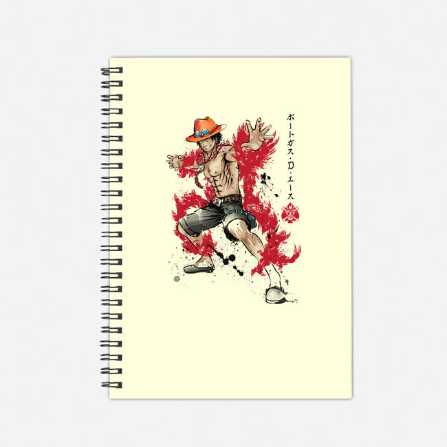 Fire Fist Ace-none dot grid notebook-DrMonekers