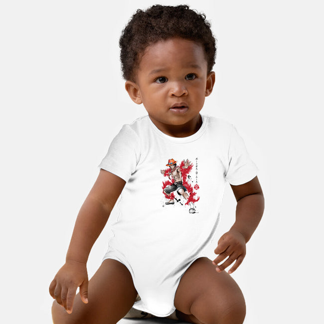 Fire Fist Ace-baby basic onesie-DrMonekers