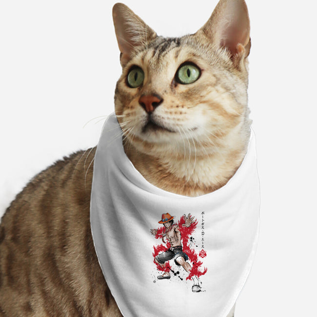 Fire Fist Ace-cat bandana pet collar-DrMonekers