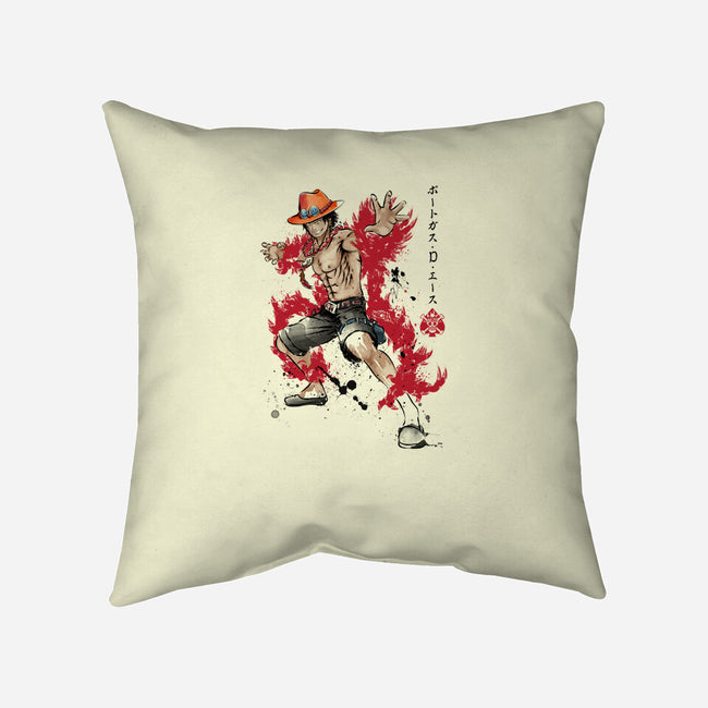 Fire Fist Ace-none removable cover throw pillow-DrMonekers