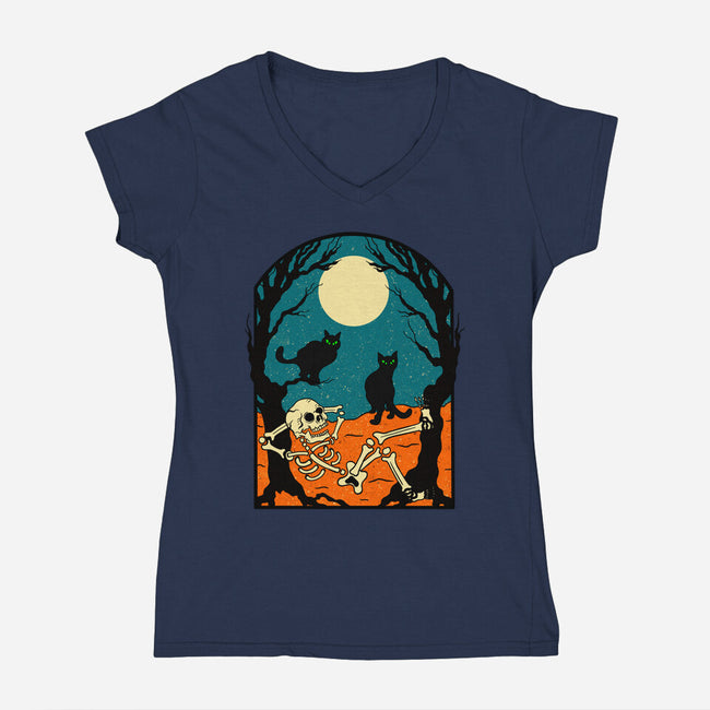 People are Strange-womens v-neck tee-pedralouca