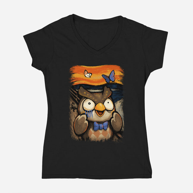 Scream Island-womens v-neck tee-BlancaVidal