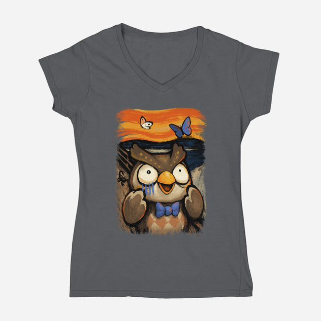 Scream Island-womens v-neck tee-BlancaVidal