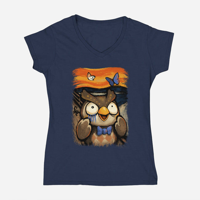 Scream Island-womens v-neck tee-BlancaVidal