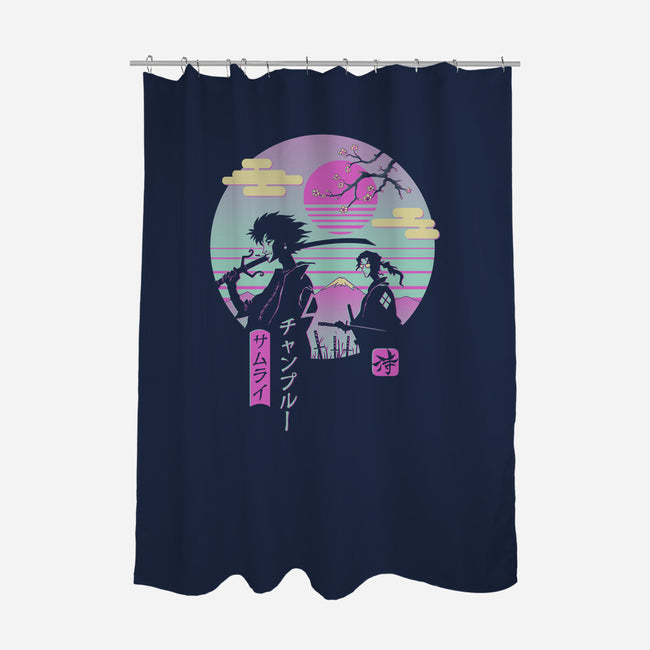 Samurai Chillhop-none polyester shower curtain-vp021