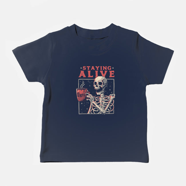 Staying Alive-baby basic tee-eduely