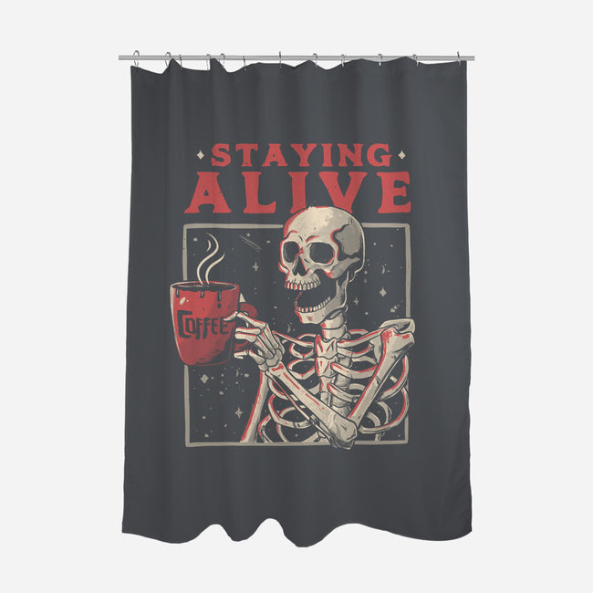 Staying Alive-none polyester shower curtain-eduely