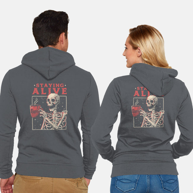 Staying Alive-unisex zip-up sweatshirt-eduely