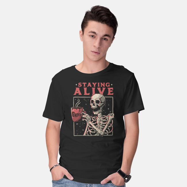 Staying Alive-mens basic tee-eduely