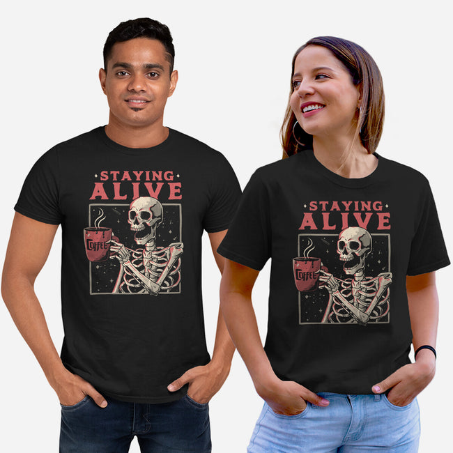 Staying Alive-unisex basic tee-eduely