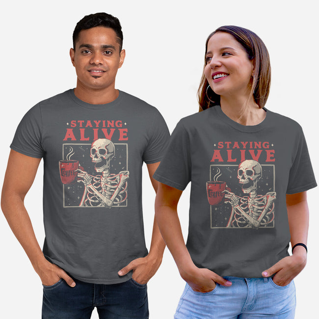 Staying Alive-unisex basic tee-eduely