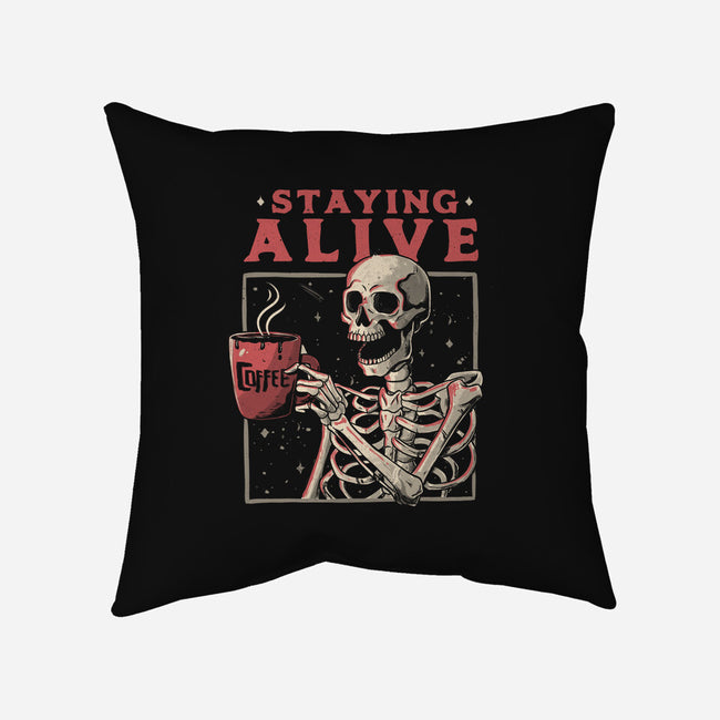 Staying Alive-none removable cover w insert throw pillow-eduely