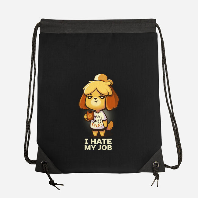 I Hate My Job-none drawstring bag-BlancaVidal