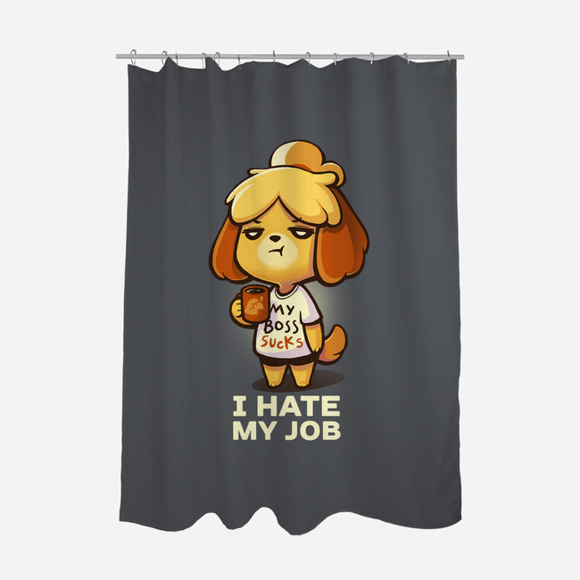 I Hate My Job-none polyester shower curtain-BlancaVidal