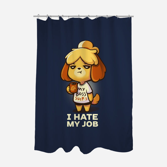 I Hate My Job-none polyester shower curtain-BlancaVidal