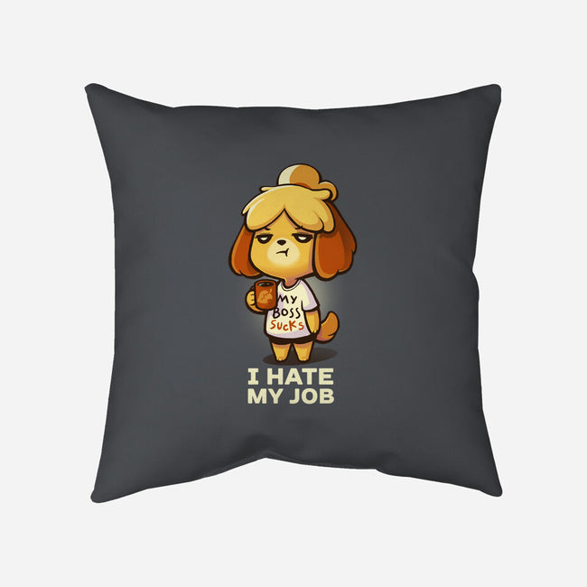 I Hate My Job-none non-removable cover w insert throw pillow-BlancaVidal